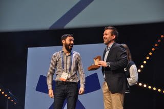 Tag Heuer making a happy entrepreneur during the Awards